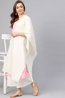 Khadi Gold Print Kurta Set With Dupatta