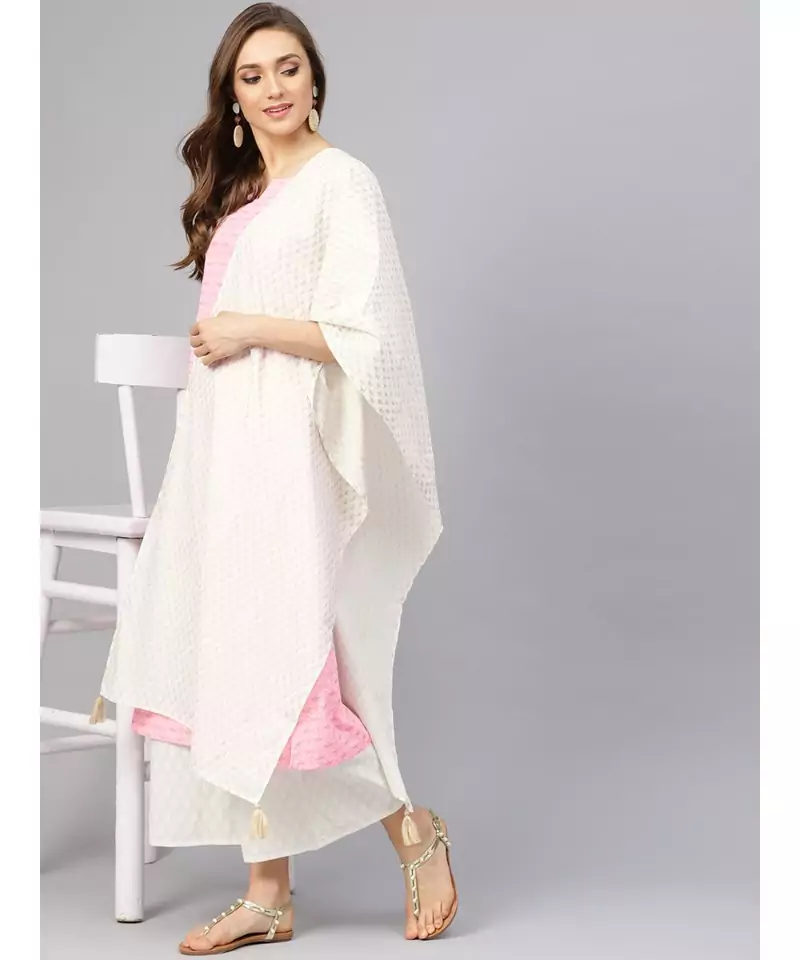 Khadi Gold Print Kurta Set With Dupatta