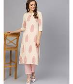 Hand Block Print Kurta With Cotton Pants