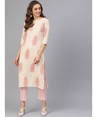 Hand Block Print Kurta With Cotton Pants 4