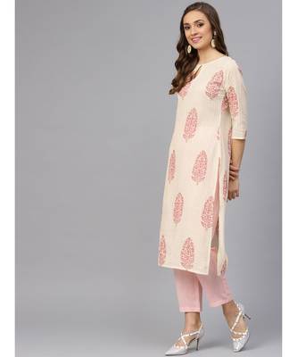 Hand Block Print Kurta With Cotton Pants 5
