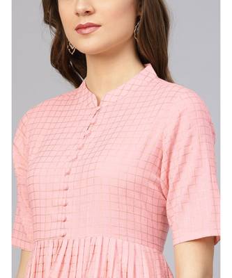 Baby Pink Gold Print Kurta Set 2