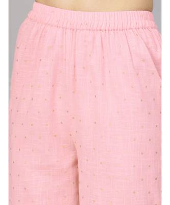 Baby Pink Gold Print Kurta Set 3