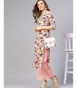Grey Print Kurta With Baby Pink Printed Palazzo Pants