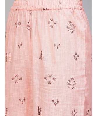 Grey Print Kurta With Baby Pink Printed Palazzo Pants 3