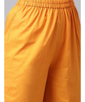 Pink Rayon Kurta With Mustard Cotton Pants 3