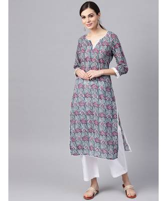 Floral Print Kurta With Palazzo Pants 1