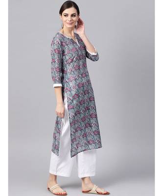 Floral Print Kurta With Palazzo Pants 4