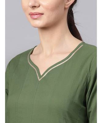 Mehandi Green Anarkali Kurta With Printed Frilled Dupatta 2