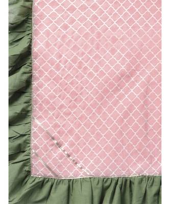 Mehandi Green Anarkali Kurta With Printed Frilled Dupatta 3