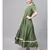 Mehandi Green Anarkali Kurta With Printed Frilled Dupatta