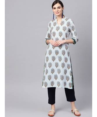Hand Block Print Kurta With Cotton Pants 4