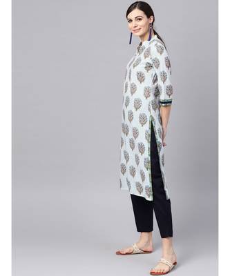 Hand Block Print Kurta With Cotton Pants 5