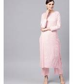 Baby Pink Printed Kurta Set