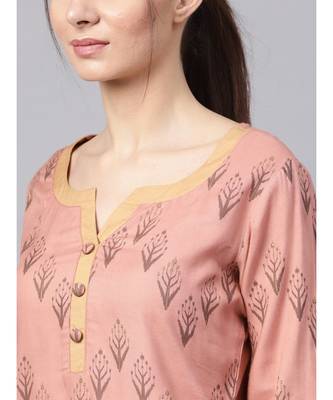 Printed Kurta With Solid Palazzo Pants 2