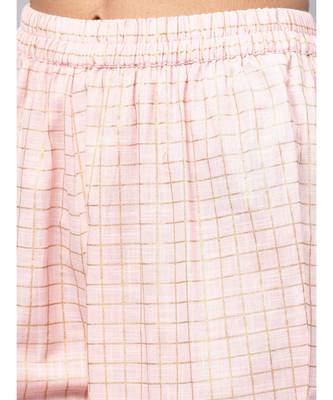 Mughal Boota Print Kurta With Printed Baby Pink Pants 3