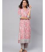 Floral Print Kurta With Printed Pant set