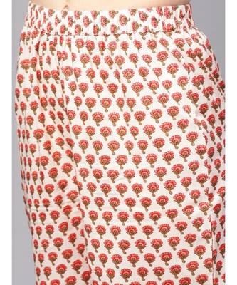 Salmon Printed Kurta With Printed Palazzo Pants 3