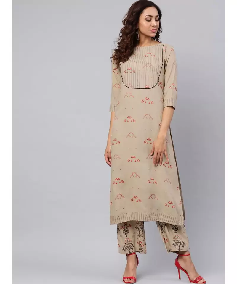 Printed Kurta With Palazzo Pants