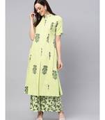 Hand Block Lemon Yellow Kurta With Palazzo