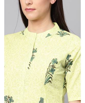 Hand Block Lemon Yellow Kurta With Palazzo 2