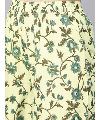 Hand Block Lemon Yellow Kurta With Palazzo 3