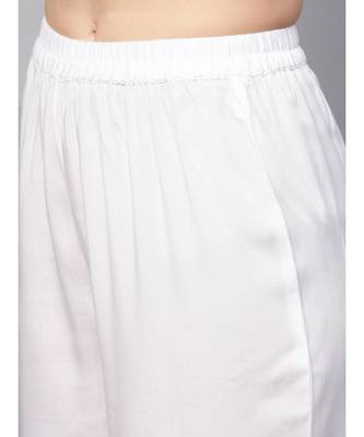 Sky Blue Embroidered Kurta With White Palazzo Pants 3