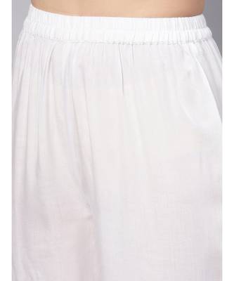 Cantaloupe Embroidered Kurta With White Pants Set 3