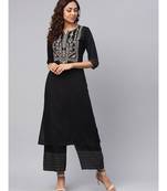 Embroidered Kurta With Palazzo Pants