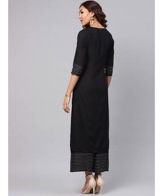 Embroidered Kurta With Palazzo Pants 5
