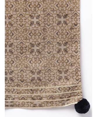Gold Print Kurta With Printed Palazzo Pants And Dupatta 4