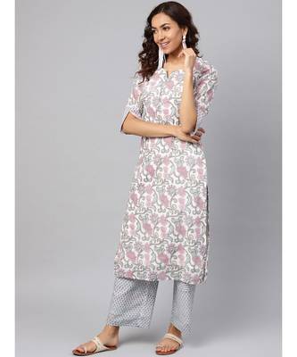 Jaal Print Kurta With Printed Palazzo Pants 4