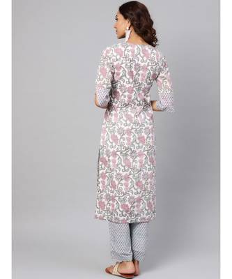 Jaal Print Kurta With Printed Palazzo Pants 5