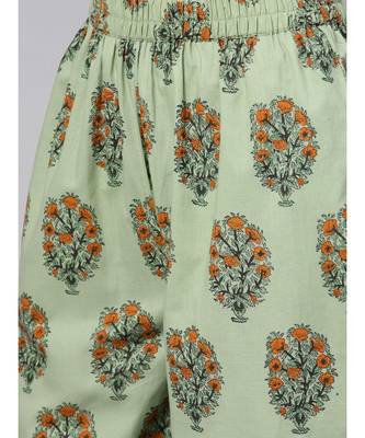 Hand Block Print Kurta With Dupatta And Printed Palazzo Pants 3