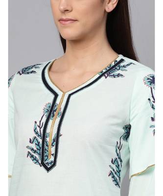 Hand Block Print Kurta With Dupatta And Printed Palazzo Pants 2