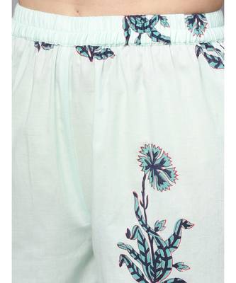 Hand Block Print Kurta With Dupatta And Printed Palazzo Pants 3