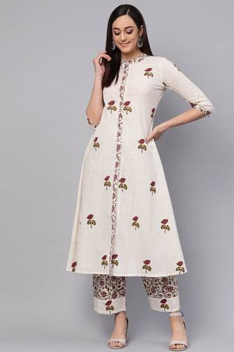 Hand Block Print Kurta With Printed Palazzo Pants