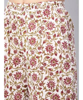 Hand Block Print Kurta With Printed Palazzo Pants 2