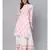 Baby Pink Printed Kurta With Gold Print Skirt