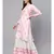 Baby Pink Printed Kurta With Gold Print Skirt