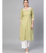 Sage Green Gold Print Kurta Set