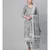 Grey & Black Print Kurta Set With Dupatta