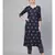 Navy Blue Khari Gold Print Kurta Set