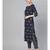 Navy Blue Khari Gold Print Kurta Set