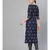 Navy Blue Khari Gold Print Kurta Set