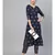 Navy Blue Khari Gold Print Kurta Set