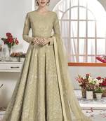 Green Faux Georgette Anarkali Salwar Kameez