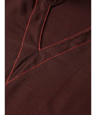 Solid Coffee Color Rayon Kurta Set With Art Silk Dupatta 5