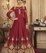 Light Maroon Faux Georgette Anarkali Salwar Kameez