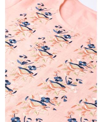 Baby Pink Embroidered Kurta With Pants 2